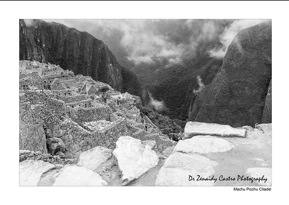 Machu Picchu Citadel Black and White Photography DR ZENAIDY CASTRO 4